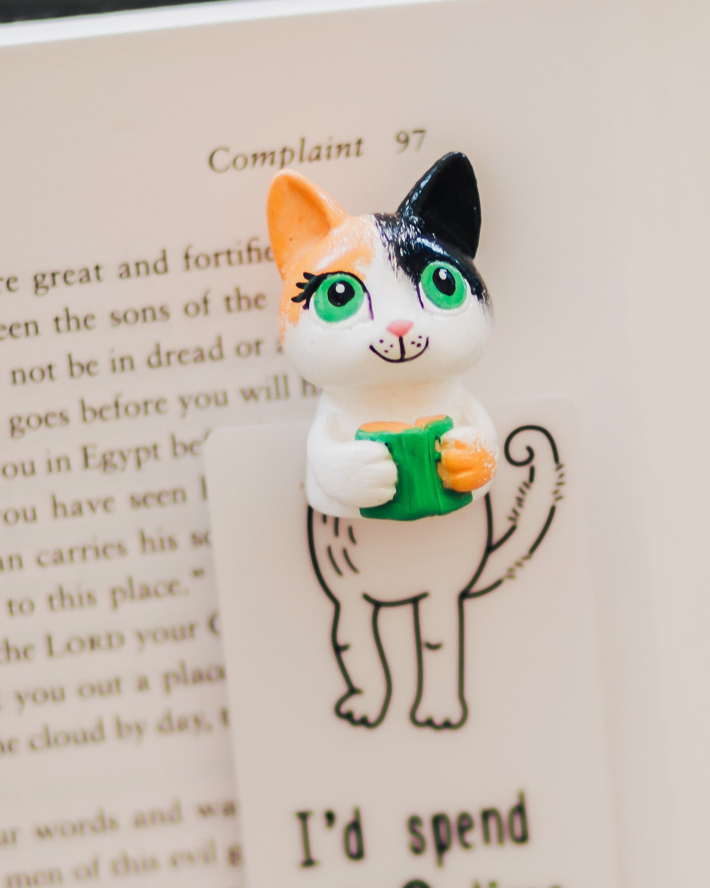 Kitty Reader Handmade Bookmark