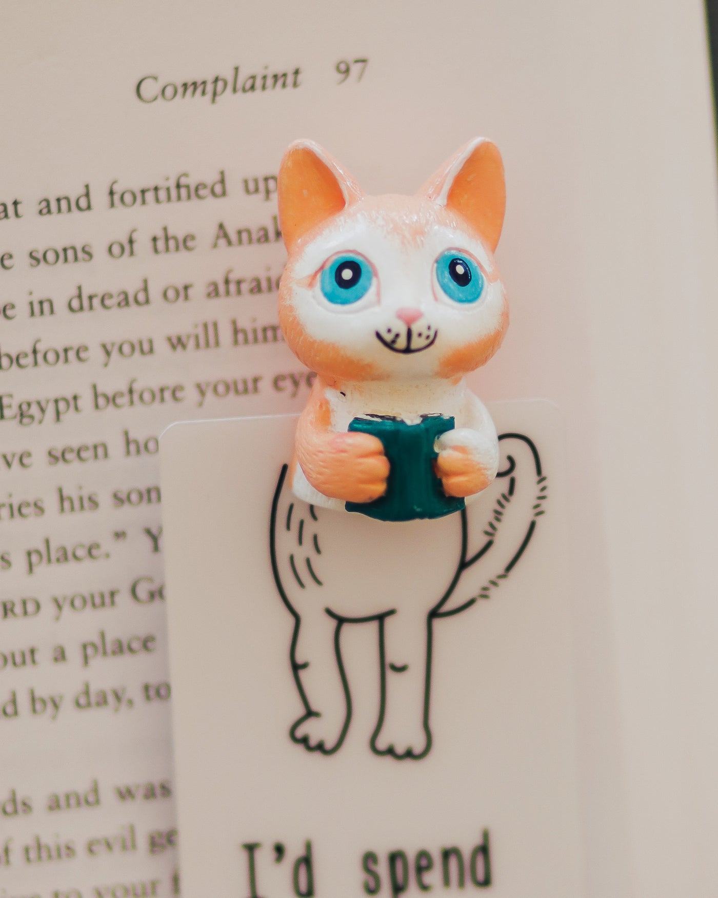 Kitty Reader Handmade Bookmark