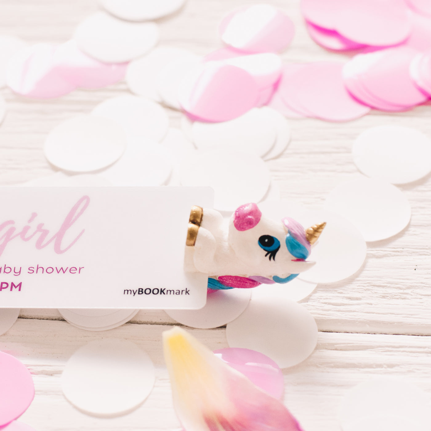 FLORAL CUSTOM BABY SHOWER INVITATION BOOKMARK